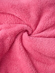 SHEIN Cottnline طقم ملابس منزلية نسائي من قماش ويلسوفت مطرز برسمة دب - وردي - مشاهدة 7