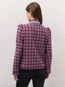 Nöista Plaid Jacket With Round Collar, Button Front, And Pockets. Fall, Winter, Autumn, College, Office, Cozy Everyday Look, Layering, Outerwear, Warm.. - Green - View 6
