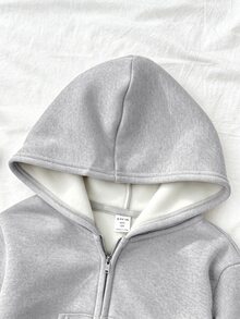 Tween Girl Dark Gray Kids Zip-Up Hoodie & Sweatpants Casual Set - Grey - View 3