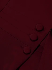 GlowEve CURVE Setelan Jas dan Celana Panjang Elegan Ukuran Plus untuk Komuter, Warna Polos, dengan Ikat Pinggang dan Model Wrap. - Burgundy - View 7
