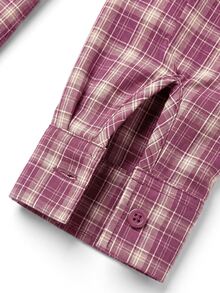 Nöista Burgundy Plaid Maxi Dress With Fitted Waist. Fall Winter, Formal Event, Wedding Guest, Christmas. - Purple - View 12