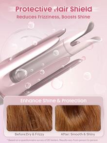 SHEGLAM HAIR مكواة تجعيد الشعر كيوبيدز تشارم بلمسة واحدة، مكواة تجعيد أوتوماتيكية 19 مم، مكواة تجعيد شعر دوارة، تموجات سريعة في 10 دقائق وتسخين سريع في 60 ثانية، 3 درجات حرارة قابلة للتعديل ومؤقت ذكي 8 ثوانٍ، جهد كهربائي عالمي، تجعيد تلقائي سريع، سحري، يعزز اللمعان ويحمي الشعر، مناسب للشعر المتوسط ​​إلى الطويل - وردي فاتح - مشاهدة 9