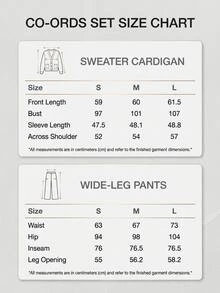 SHEIN Polda Dot Cardigan And Wide Leg Pants Set - Grey - View 9