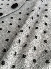 SHEIN Polda Dot Cardigan And Wide Leg Pants Set - Grey - View 10