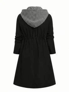 SHEIN CURVE+ 大尺碼女款拼色休閒日常連帽夾克 - 彩色 - 查看 2