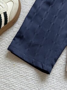 PrepCrw 兒童小男孩優雅學院風休閒舒適百搭藍色格紋百褶褲，附贈腰帶，適合返校季、外出與聚會，秋冬穿著 - 寶藍色 - 查看 5