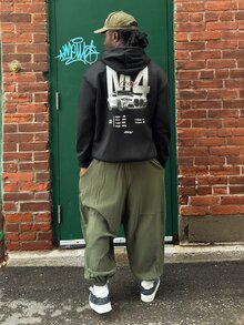 Harrin Don Harrin Don 街頭風男士哈倫褲 2026新款 軍綠色抽繩 寬鬆錐腳垂墜休閒燈籠褲 - 軍綠色 - 查看 3