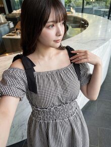Bijouette 大尺碼夏季限量版黑白紮染無袖洋裝 泡泡袖 高腰收腰 A字裙 度假仙氣舒適休閒風 - 黑與白 - 查看 4