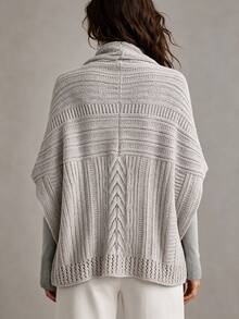 Breezaya Women's Fashion Vintage Hollow Knit Cardigan For Daily Wear - Grey - View 2