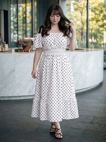 Bijouette 大尺碼女款休閒復古性感1920年代彈性對比飾邊T恤，夏季穿搭，彈性面料度假婚禮早午餐賓客白色 - 黑與白 - 查看 6