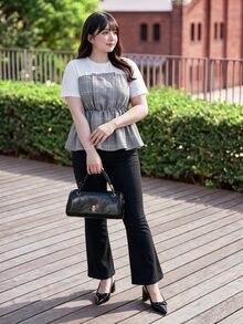 Bijouette Autumn Plus Size Round Neck Mixed Fabric Patchwork Knit Top, Perfect Belly Hiding, Hip Concealing, Slimming, Pear & Apple Shape Friendly, No Tightness - Grey - View 8
