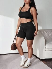 Slayform Slayform 2PCS Women Plus Size Sports Alternative Shorts Gym Gray Summer - Multicolor - View 1