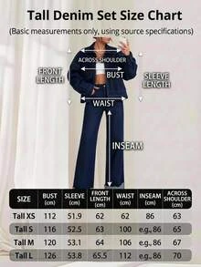 SHEIN Tall Women Denim Two-Piece Outfits - Dark Wash - View 4