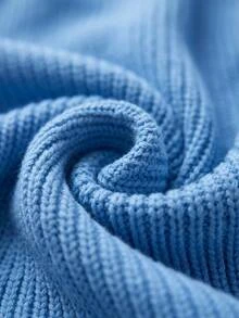 EURMUSE Women's Crew Neck Solid Color Raglan Sleeve Casual Knit Pullover Sweater Everyday Aqua Blue Autumn - Baby Blue - View 7
