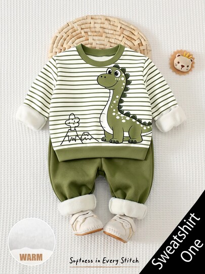 Baby Boys Round Neck Casual Pullover Autumn Sweatshirt