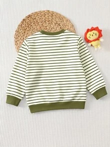 Baby Boys Round Neck Casual Pullover Sweatshirt - Multicolor - View 2