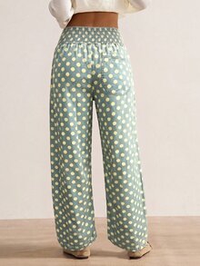 Bohemela Women's Loose Solid Color Woven Wide Leg Pants, Spring/Summer - Medium Wash - View 3