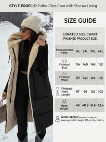 SHEIN جاكيت كلاسي اللون قابلة للعكس مبطنة بسحاب أمامي وجيوب وغطاء رأس برباط شد - الأسود - مشاهدة 7