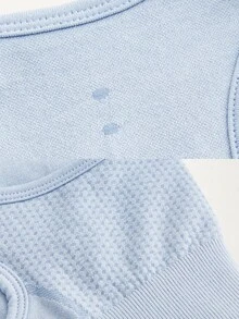 SHEIN Sovereign Charm Seamless Cut Out Back Sports Bra - Baby Blue - View 8