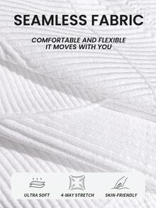 SHEIN Sovereign Charm Women's Simple White Seamless Sports Camisole Gym Top - White - View 9