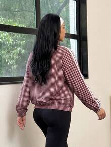 Muchica Women's Plaid Casual Versatile Daily Travel Sports Jacket - Red - View 7