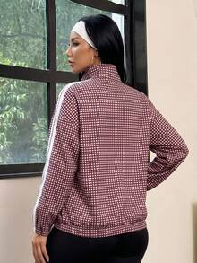 Muchica Women's Plaid Casual Versatile Daily Travel Sports Jacket - Red - View 4