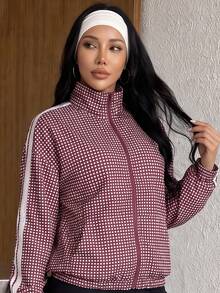 Muchica Women's Plaid Casual Versatile Daily Travel Sports Jacket - Red - View 6