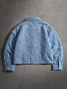 STYNVO Men's Textured Long Sleeve Single-Breasted Casual Shirt - Blue - View 2