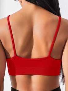 Solea Cove Solea Cove Women Solid Color Sports Camisole, & Versatile For Chinese New Year - Red - View 2
