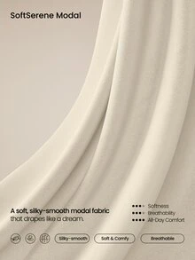 GLOWMODE 28" Petite SoftCalm Modal Silk Touch Wide Leg High Waist Lounge Pants With Side Pockets Daily Casual Spring Summer - White - View 5