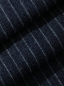 Livesso Jaket Denim Kasual Bergaris Serbaguna untuk Wanita, Cocok untuk Sehari-hari di Musim Gugur - Dark Wash - View 7