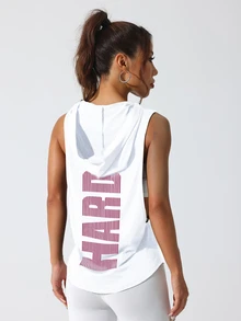 Solea Cove Solea Cove Solid Color Criss-Cross Back Athletic Tank Topworkout Tank Top - White - View 4