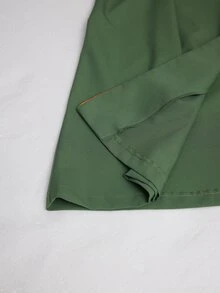 Zovinel Women's Elegant Vintage Trench Coat Jacket, Autumn - Army Green - View 10