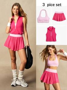 Women's Tank Top & Short Skorts Sports Set - Multicolor - View 15