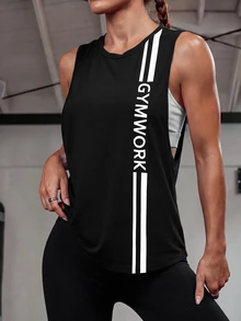 Solea Cove Solea Cove Criss Cross Backless Sports Tank Topworkout Tank Top - Black - View 3