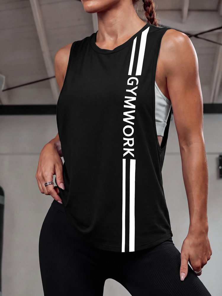 Solea Cove Solea Cove Criss Cross Backless Sports Tank Topworkout Tank Top - Black - View 1