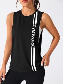 Solea Cove Solea Cove Criss Cross Backless Sports Tank Topworkout Tank Top - Black - View 7