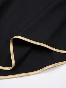 Balvessa Women's Colorblock Casual Versatile Daily Wear Skirt - Black - View 5