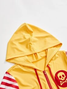 ROMWE Avant Halloween Cosplay Role Play Stage Performance Costume Plus Size Slim Fit Hooded Dress - Yellow - View 11