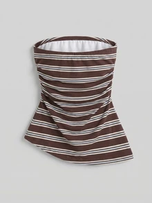 Comfortcana Casual Minimalist All-Over Striped Print Pattern Women Top, Versatile Style Suitable For Summer,Summer Top - Multicolor - View 2