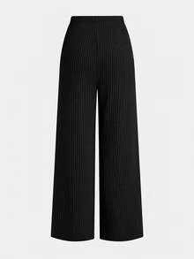 SHEIN 青少年女孩百搭蝴蝶結圖案長袖上衣與長褲兩件套，淺灰色 - 黑色 - 查看 4