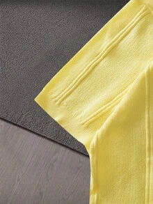 Mainfolk Camisa polo de manga corta de punto elástico y ajuste ceñido para hombre, adecuada para verano y uso diario, brunch, boda, amarillo pálido, casual - Amarillo - Ver 5