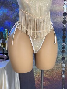 MidnightGlam طقم ملابس داخلية نسائي بقطعتين مع شرابات - أصفر - مشاهدة 8