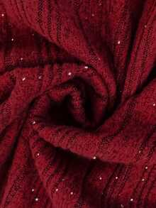 SHEIN Clasi Gaun Pendek Kasual Wanita Warna Polos untuk Sehari-hari di Musim Panas - Burgundy - View 3