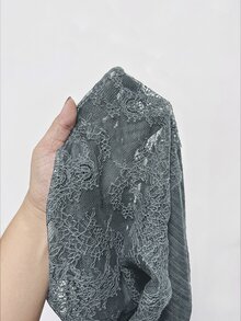 Solavon 女款優雅長袖單排扣對比蕾絲襯衫 - 藍色 - 查看 8