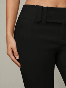 SHEIN Tall Fashionable Versatile Solid Color Low Waist Long Pants - Black - View 7