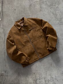AXEPEAK Men's Fashion Streetwear Zipper Long Sleeve Pocket Jacket - Brown - View 2