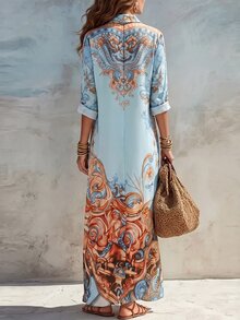 Glimmora Elegant Beach Vacation Dress - Multicolor - View 2