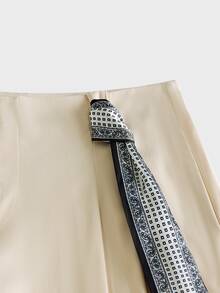 AXEPEAK Men's Pleated Design Wide Leg Loose Fit Long Pants - Apricot - View 4
