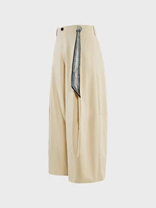AXEPEAK Men's Pleated Design Wide Leg Loose Fit Long Pants - Apricot - View 9